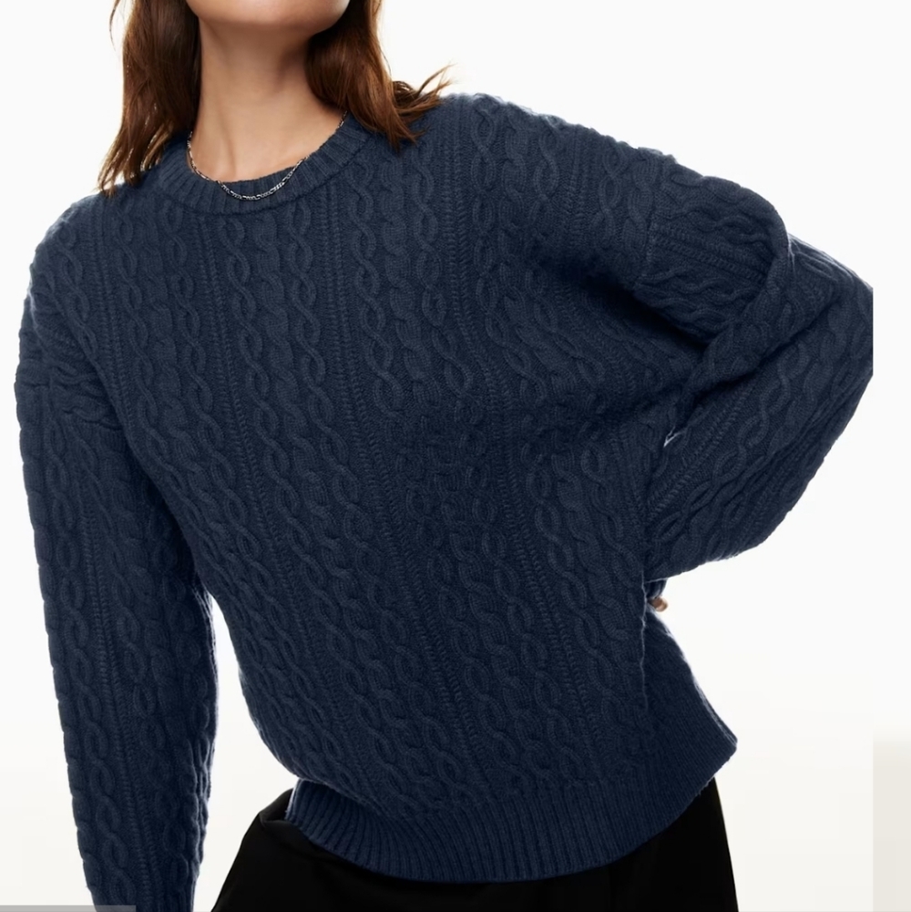 Aritzia Sunday Best Peggy Merino Wool Blend‎ Cable Knit Pullover Sweater, XS